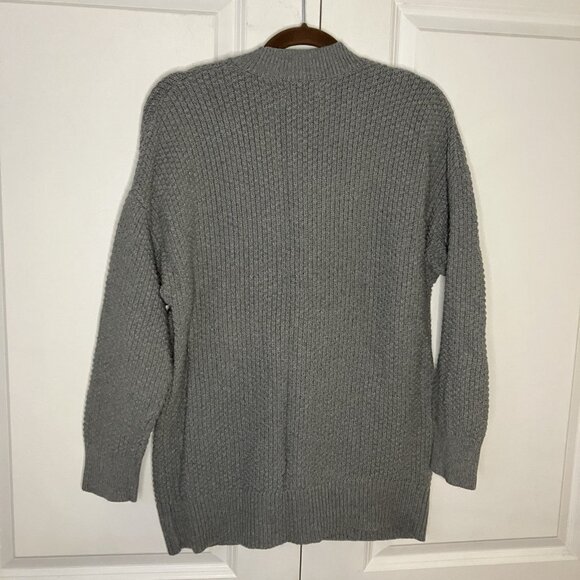 Aerie Varsity Cardigan Womens S Gray V-neck Grandpa Oversized Neutral Knit Comfy - Picture 5 of 7